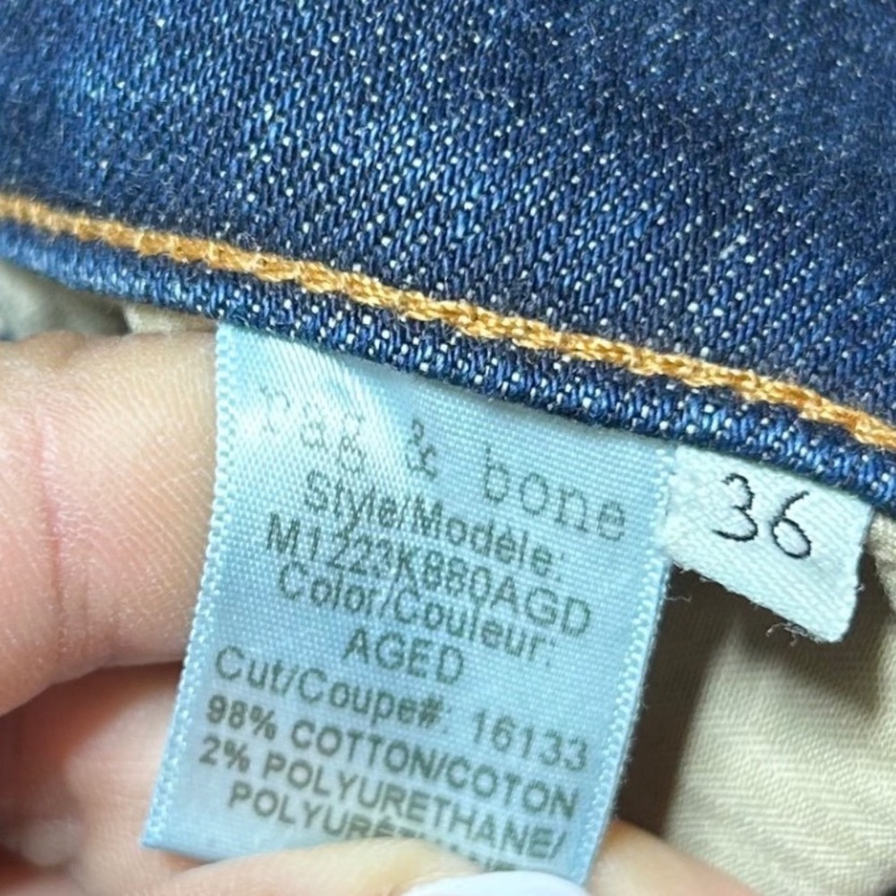 Rag & Bone Fit 2 Slim Leg Jeans Mens 36 Aged Dark Wash Standard Issue - Picture 6 of 6